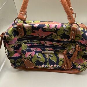 Stone Mountain USA Floral Shoulder Bag Stone Mountain USA Silver Hardware